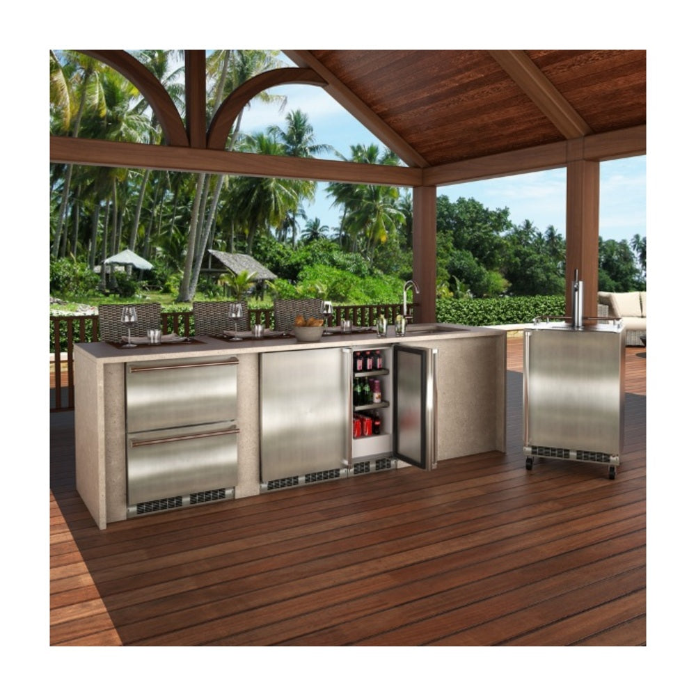 Marvel 24-In Outdoor Built-In High-Capacity Refrigerator with Door Style - Stainless St