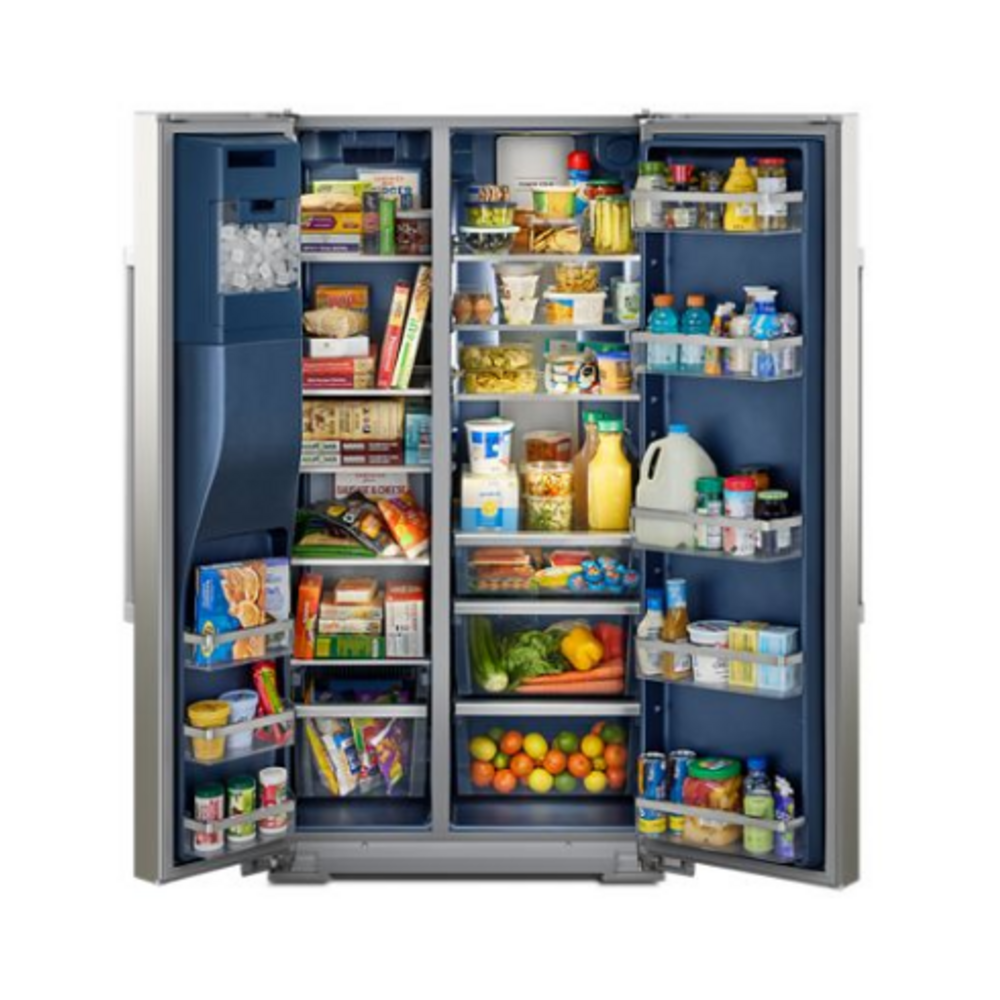 Maytag 36-inch Wide Counter-Depth Side-by-Side Refrigerator with Arctic Blue Interior -