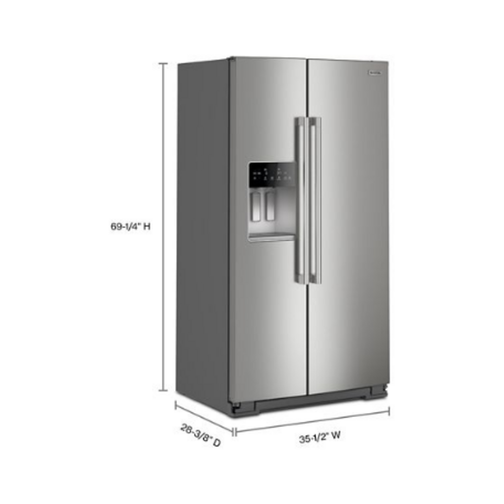Maytag 36-inch Wide Counter-Depth Side-by-Side Refrigerator with Arctic Blue Interior -