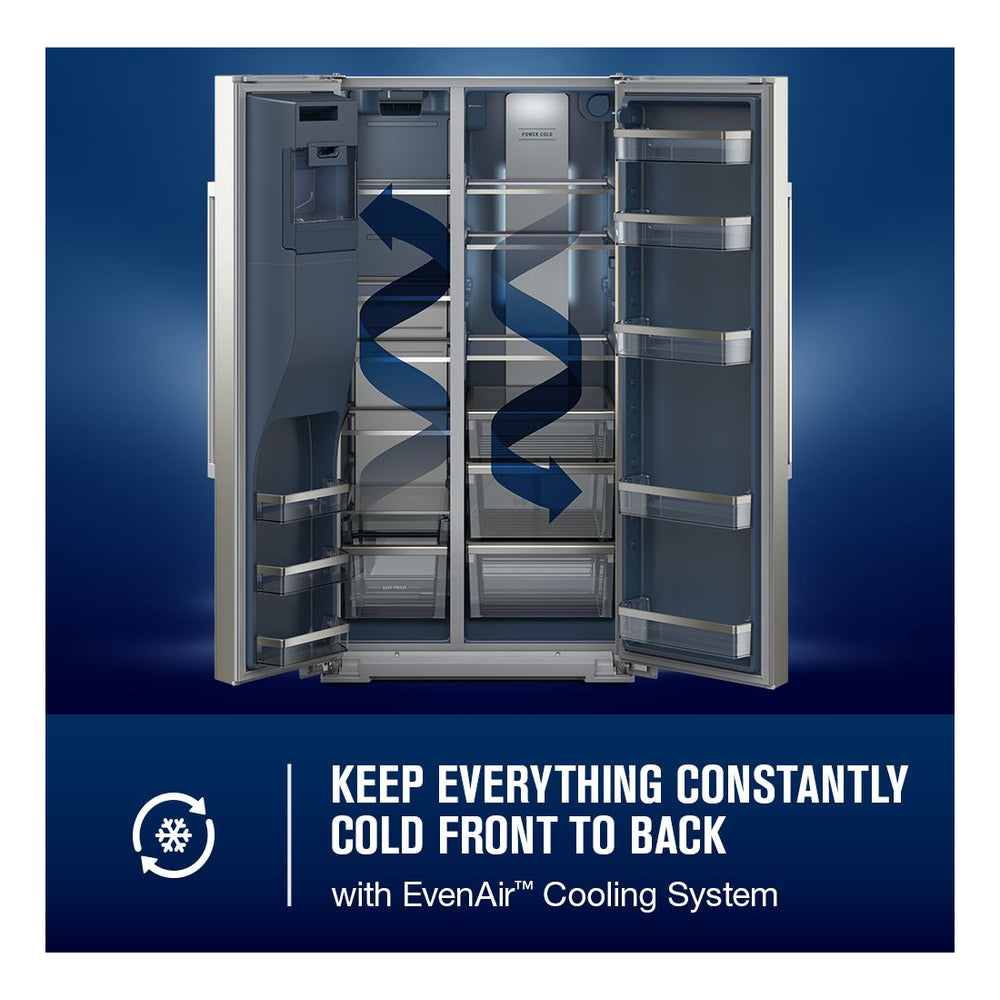 Maytag 36-inch Wide Full-Depth Side-by-Side Refrigerator with Arctic Blue Interior - 28