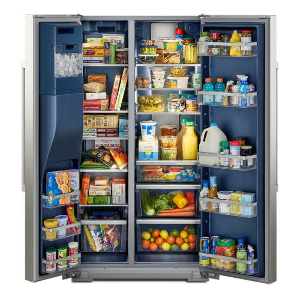 Maytag 36-inch Wide Full-Depth Side-by-Side Refrigerator with Arctic Blue Interior - 28