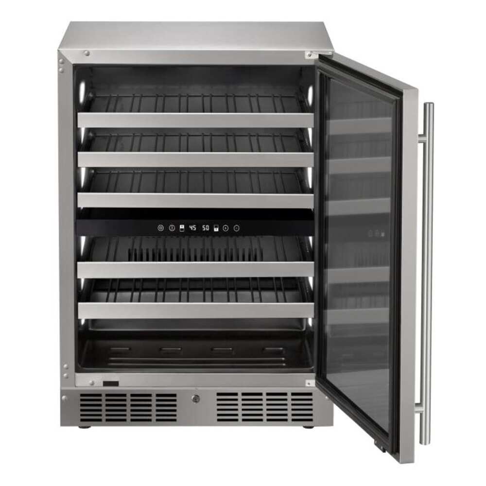 Marvel 24 inch Dual-Zone Wine Refrigerator with Door Style - Stainless Steel Frame Glas