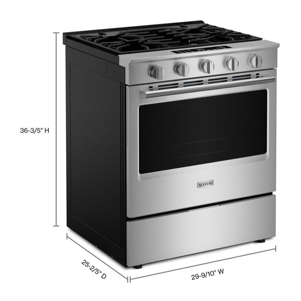 Maytag 30-Inch Wide Slide-In Gas Range with Grill Mode and No Preheat Air Fry - 5.0 Cu.