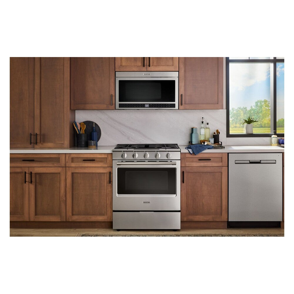 Maytag 30-Inch Wide Slide-In Gas Range with Grill Mode and No Preheat Air Fry - 5.0 Cu.
