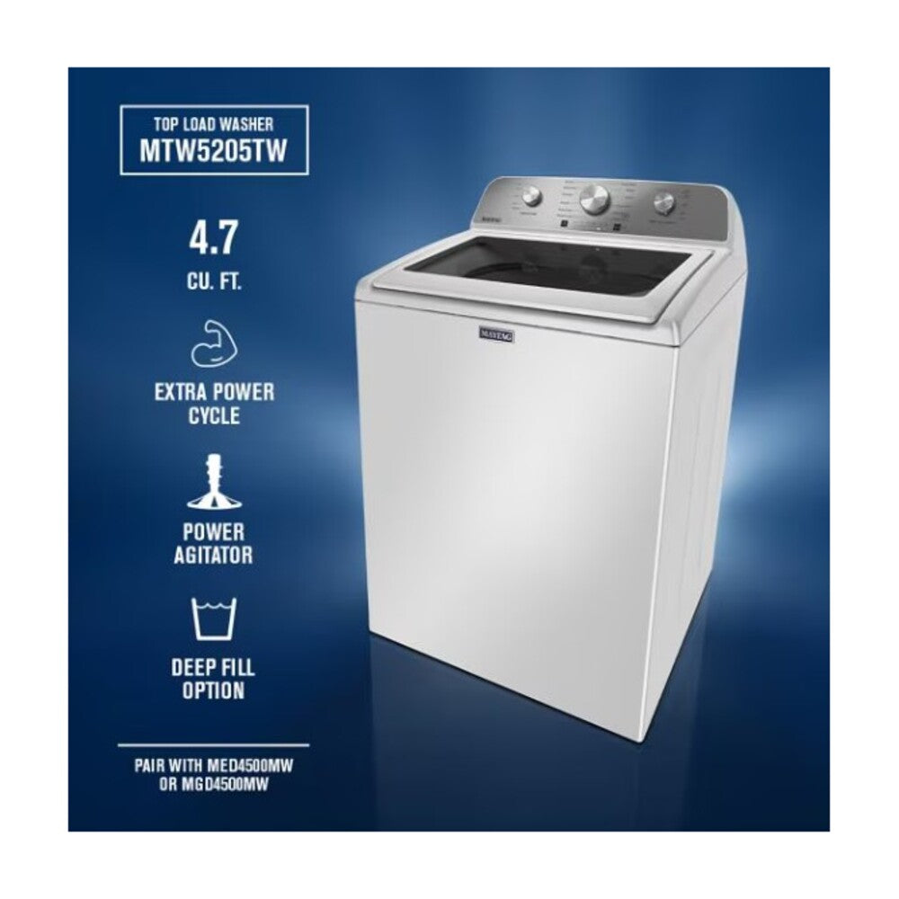 Maytag 4.7 Cu. Ft. Top Load Agitator Washer with Extra Power Cycle
