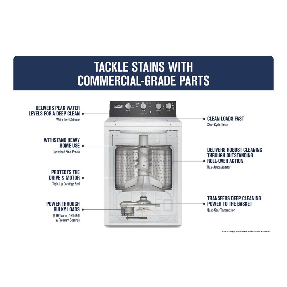 Maytag Commercial-Grade Residential Agitator Washer - 3.5 cu. ft.