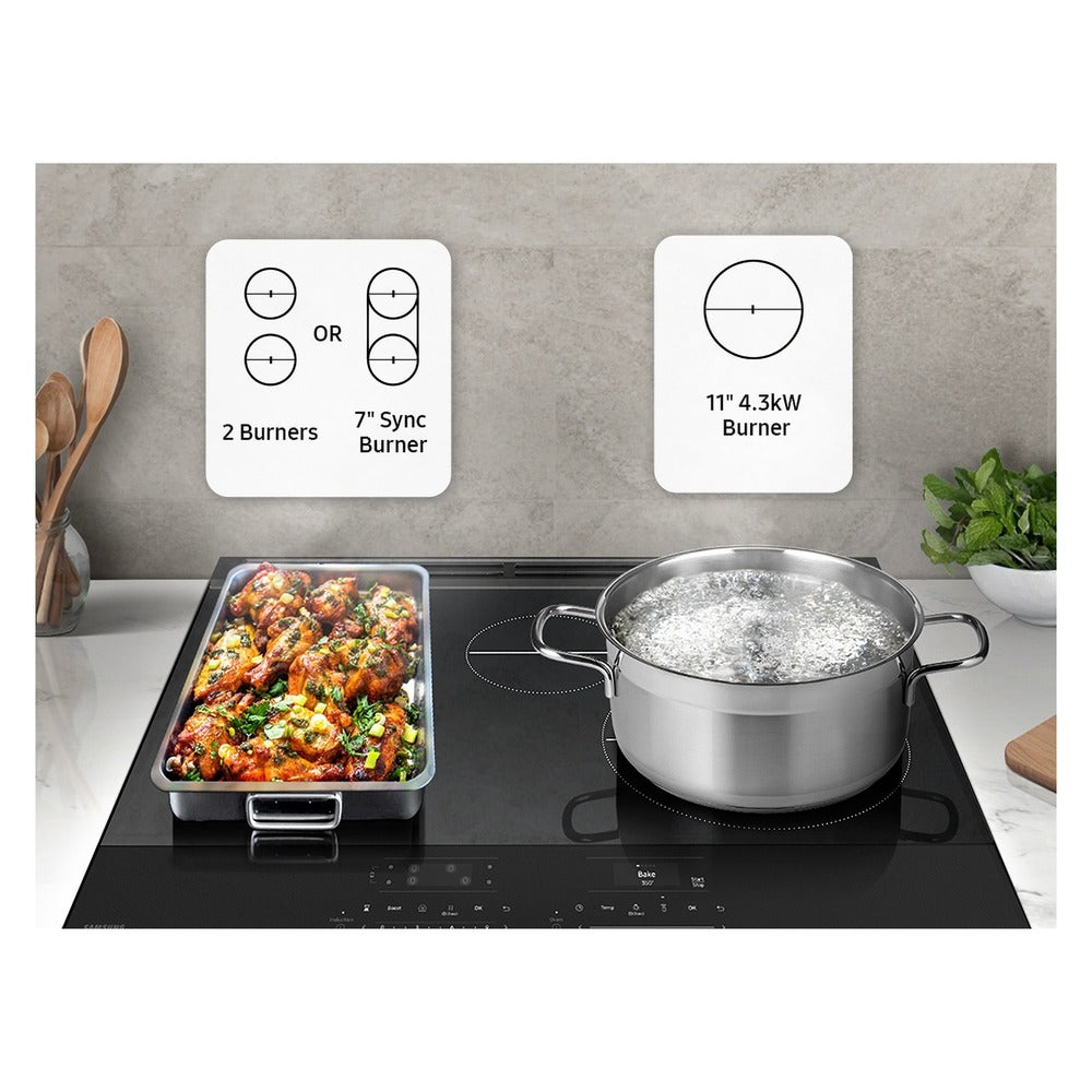 Samsung Bespoke Slide-in Induction Range Fingerprint Resistant  Wi-Fi  6.3 cu.ft.