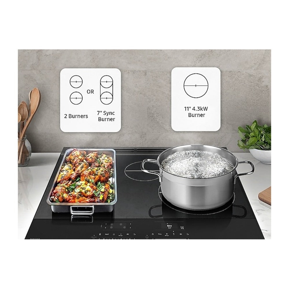 Samsung Bespoke Slide-in Induction Range Anti-Scratch Glass Cooktop  Wi-Fi  6.3 cu.ft.