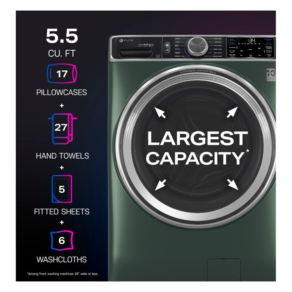GE Profile GE Profile™ 5.5 cu. ft. Capacity Smart Front Load ENERGY STAR® Steam Washer with