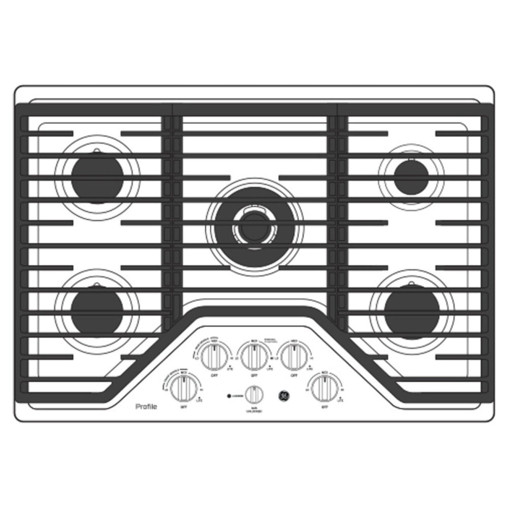 GE Profile GE Profile™ 30" Built-In Tri-Ring Gas Cooktop with 5 Burners and Included Extra-