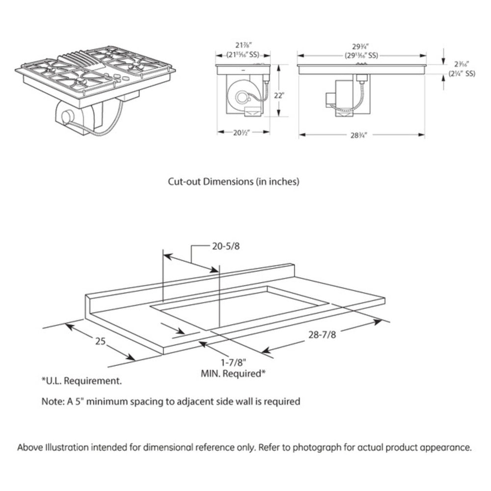GE Profile GE Profile™ 30" Built-In Gas Downdraft Cooktop