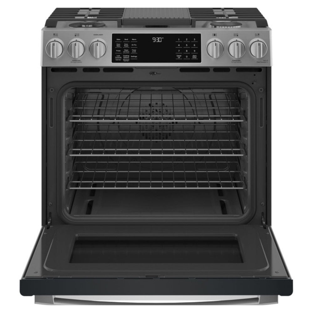 GE Profile GE Profile™ 30" Smart Slide-In Front-Control Gas Fingerprint Resistant Range wit