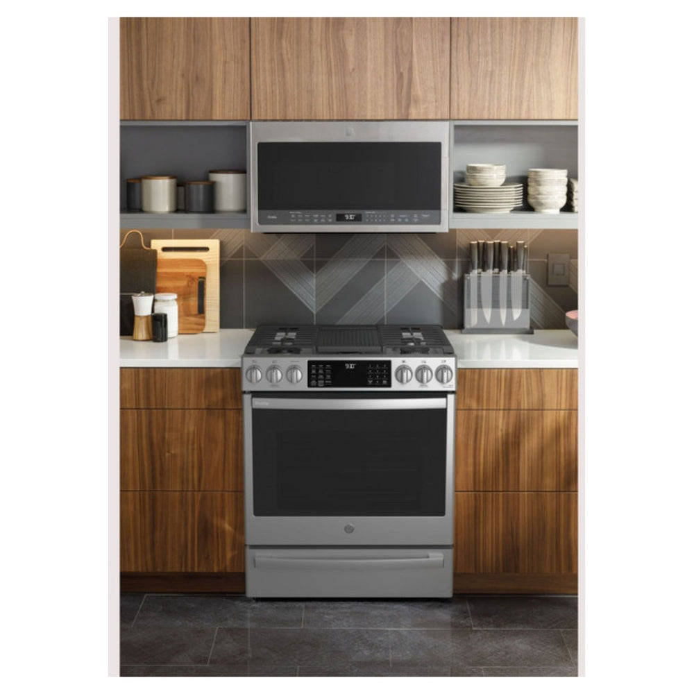 GE Profile GE Profile™ 30" Smart Slide-In Front-Control Gas Fingerprint Resistant Range wit