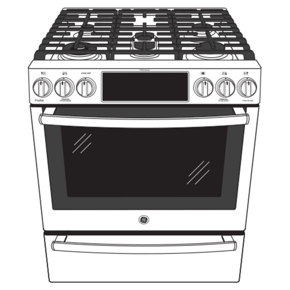 GE Profile GE Profile™ 30" Smart Slide-In Front-Control Gas Fingerprint Resistant Range wit