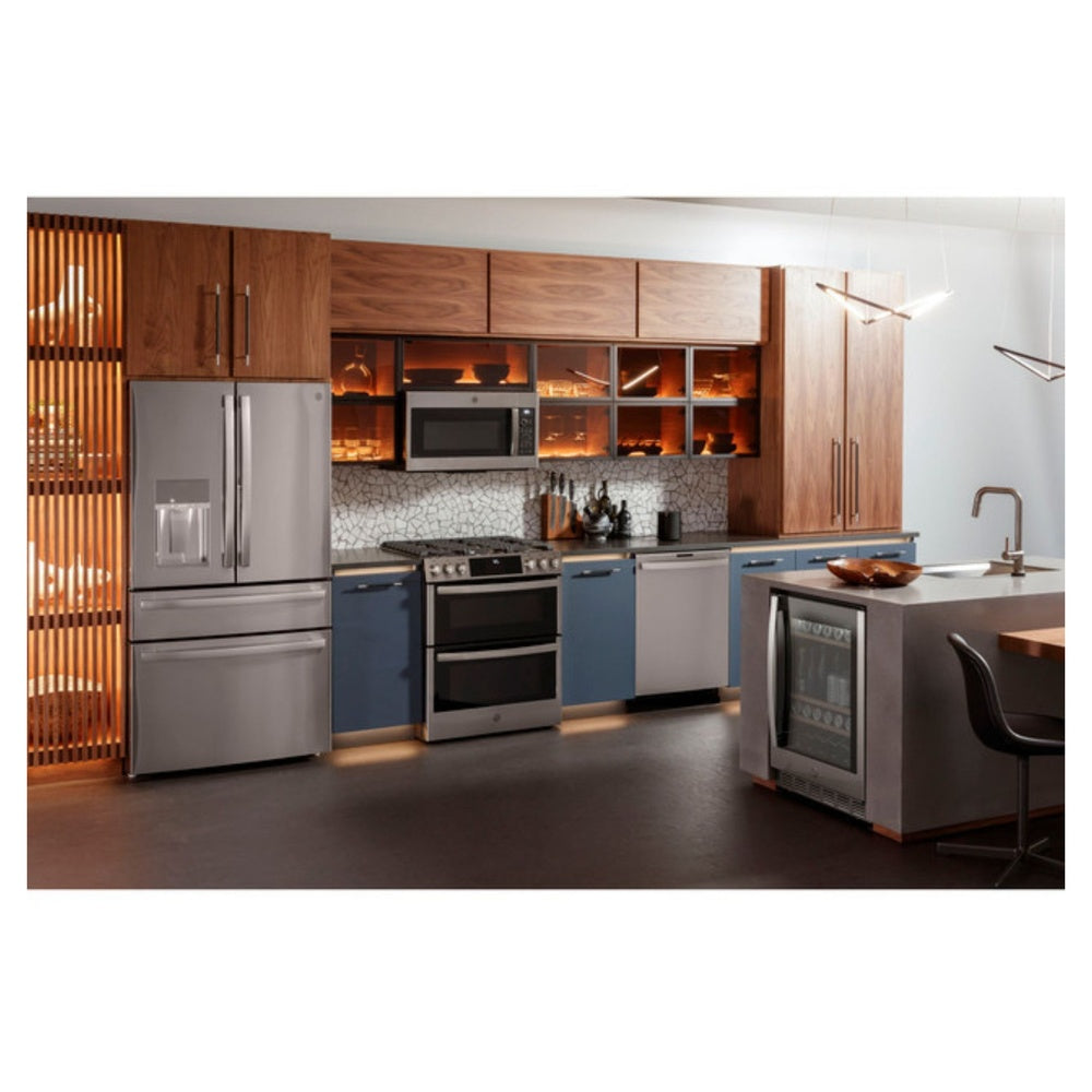 GE GE Profile™ 30" Smart Slide-In Front-Control Gas Double Oven Convection Fingerpr