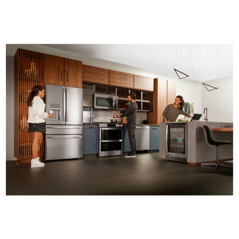 GE GE Profile™ 30" Smart Slide-In Front-Control Gas Double Oven Convection Fingerpr