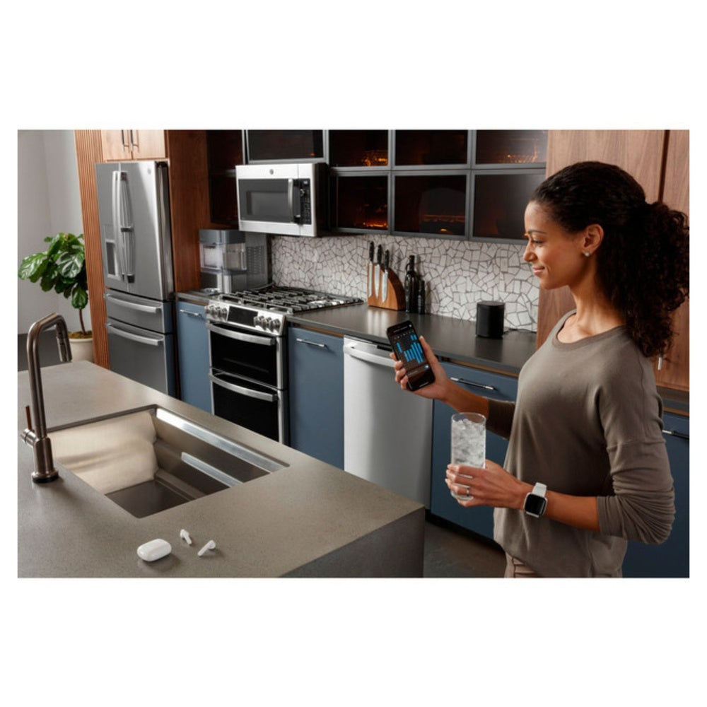 GE GE Profile™ 30" Smart Slide-In Front-Control Gas Double Oven Convection Fingerpr