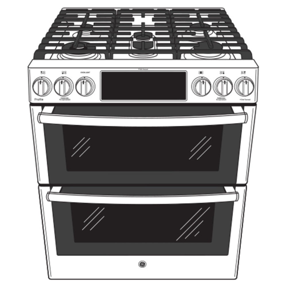 GE GE Profile™ 30" Smart Slide-In Front-Control Gas Double Oven Convection Fingerpr