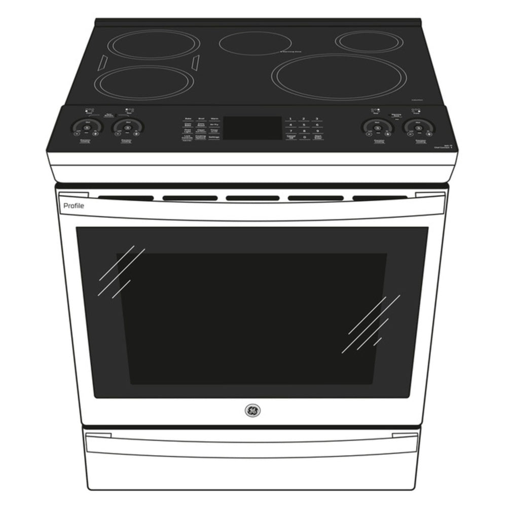 GE Profile GE Profile™ 30" Smart Slide-In Fingerprint Resistant Front-Control Induction and