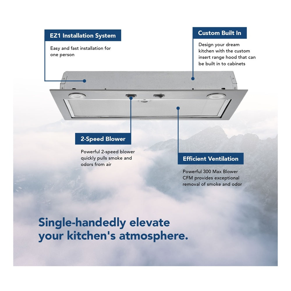 Broan Broan-NuTone 21-Inch Custom Range Hood Power Pack Insert w/ Easy Install System,
