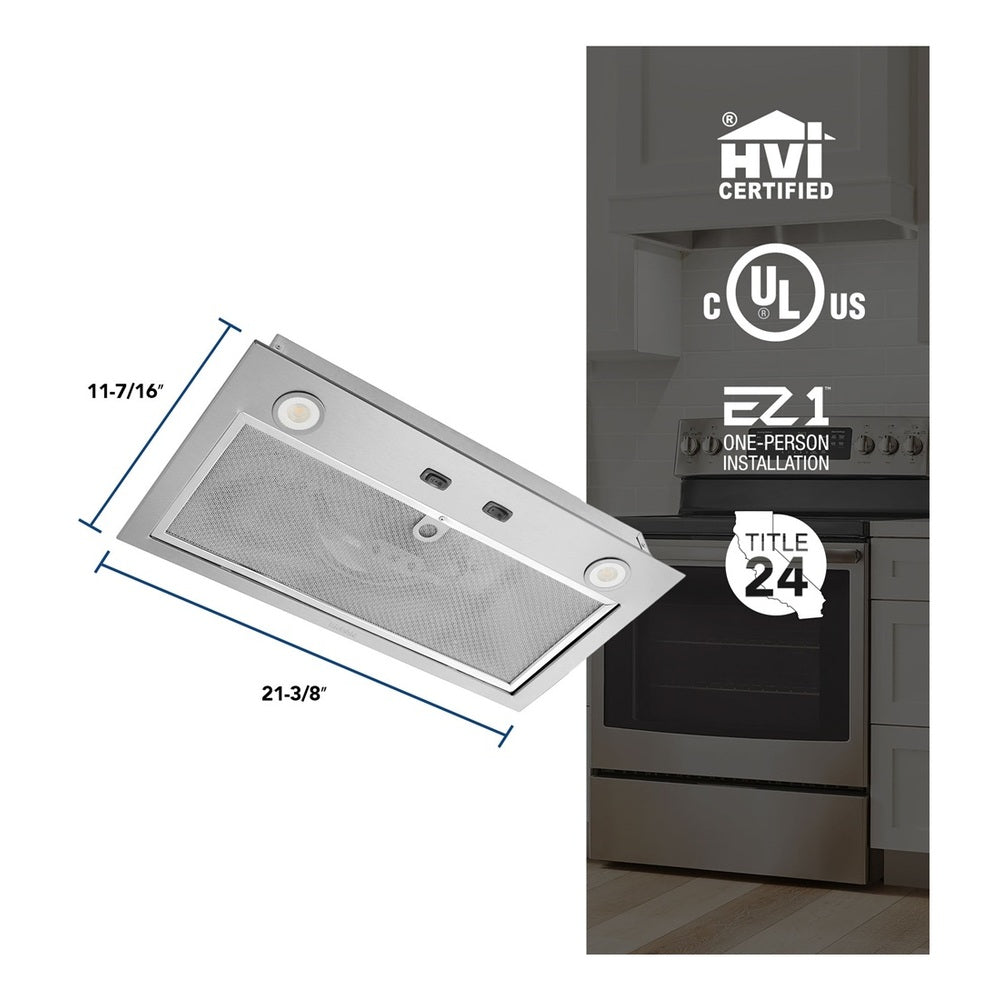 Broan Broan-NuTone 21-Inch Custom Range Hood Power Pack Insert w/ Easy Install System,