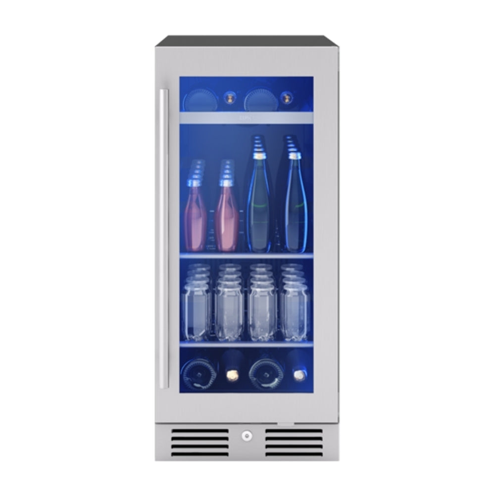 Zephyr Presrv Bev Cooler, 15in UC, SS+Gls, Rvs Door, 1Z