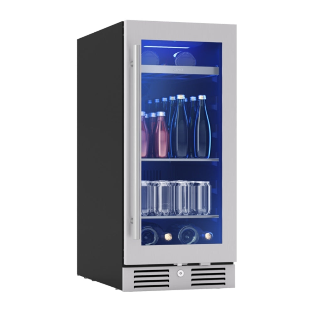 Zephyr Presrv Bev Cooler, 15in UC, SS+Gls, Rvs Door, 1Z