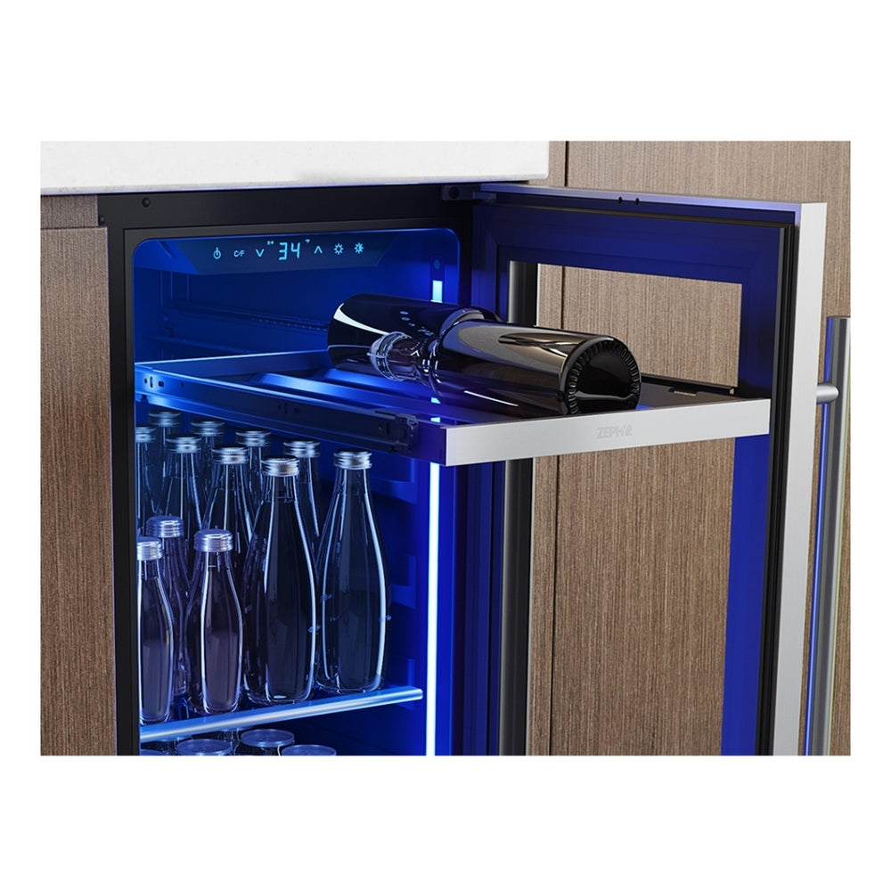 Zephyr Presrv Bev Cooler, 15in UC, SS+Gls, Rvs Door, 1Z