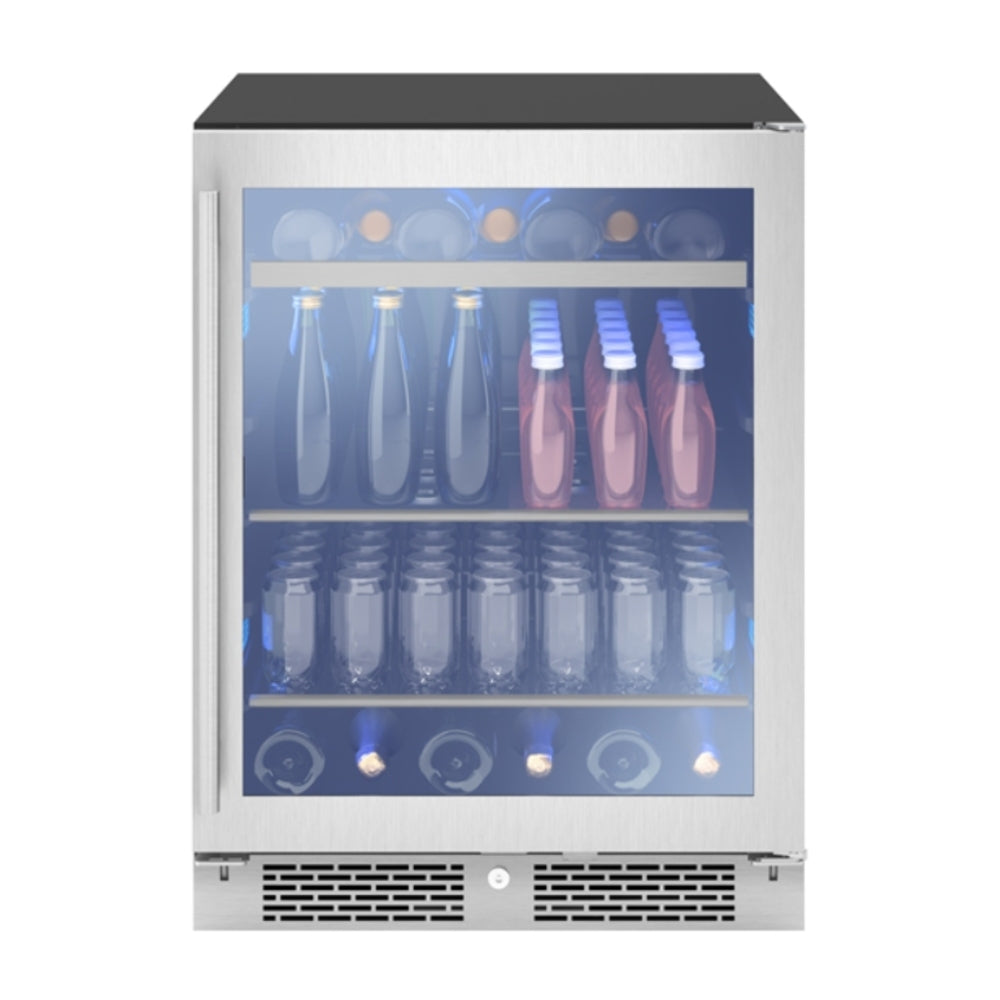 Zephyr Presrv ADA Beverage Cooler, 24in Compact, SS+Glass, Reversible Door + Lock, 1 Zo