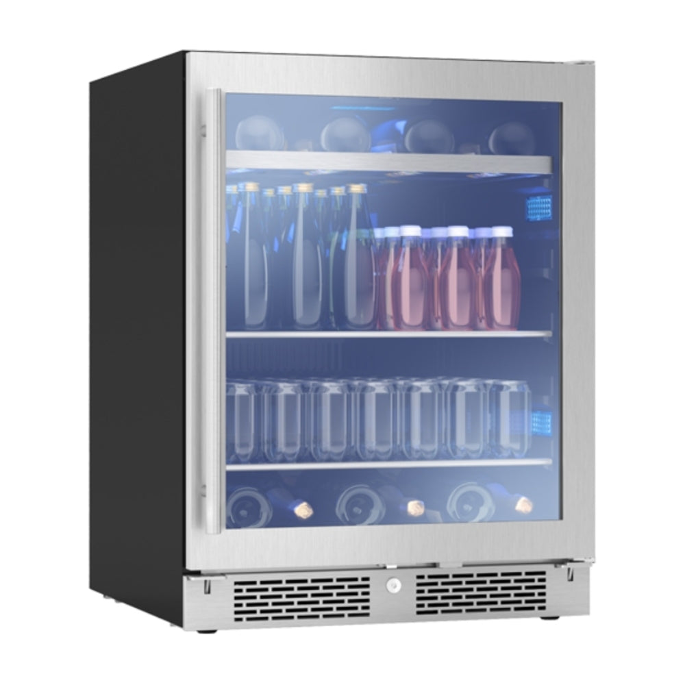 Zephyr Presrv ADA Beverage Cooler, 24in Compact, SS+Glass, Reversible Door + Lock, 1 Zo