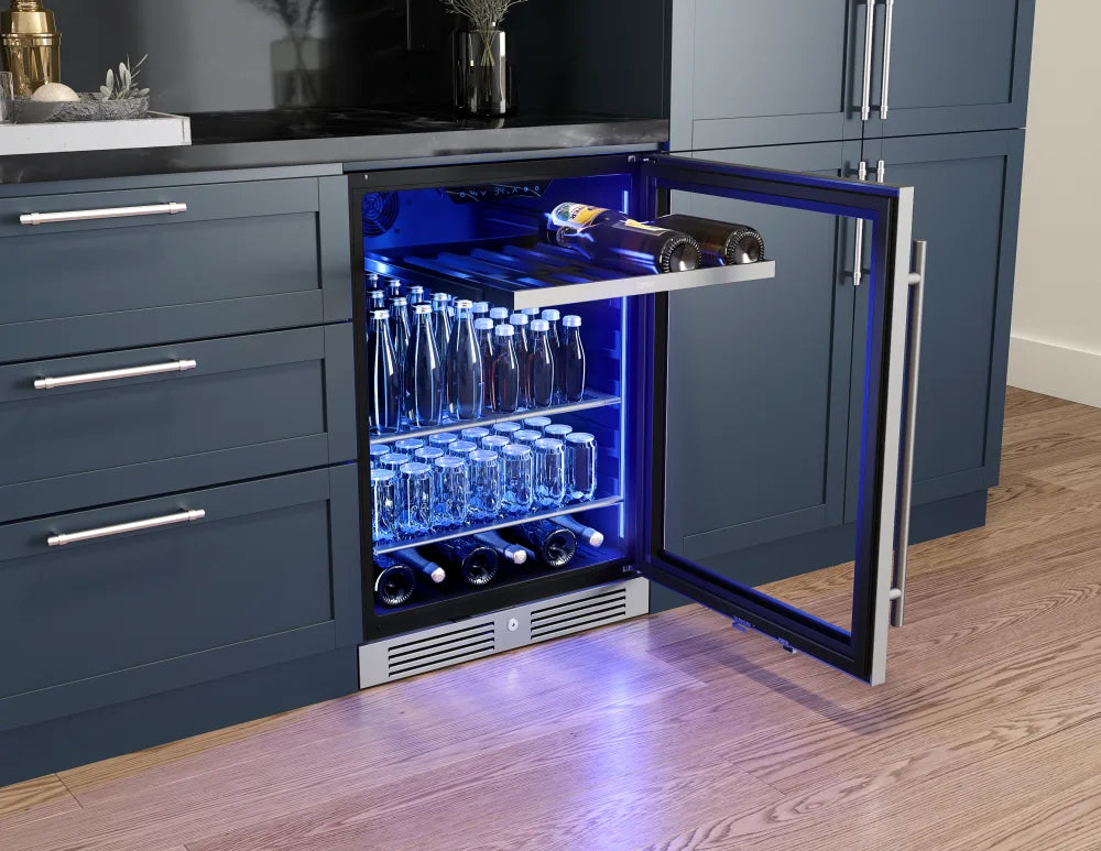 Zephyr Presrv Bev Cooler, 24in UC, SS+Gls, Rvs Door, 1Z