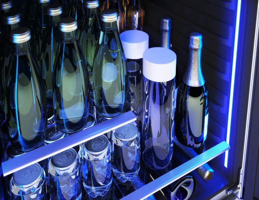 Zephyr Presrv Bev Cooler, 24in UC, SS+Gls, Rvs Door, 1Z