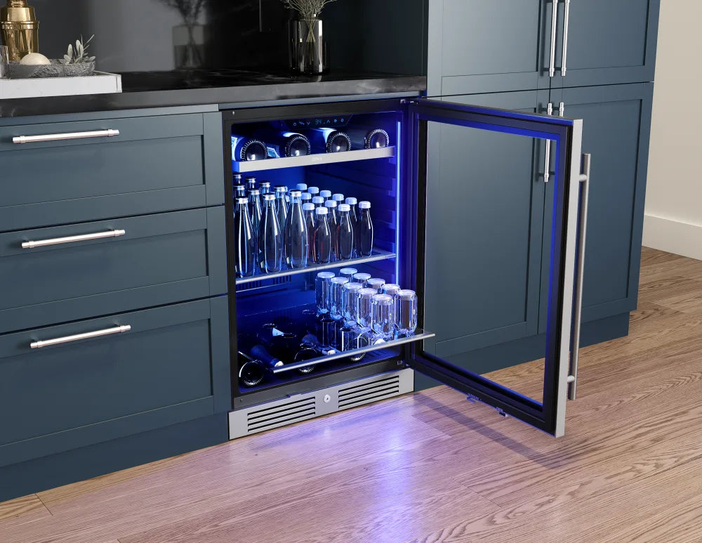 Zephyr Presrv Bev Cooler, 24in UC, SS+Gls, Rvs Door, 1Z