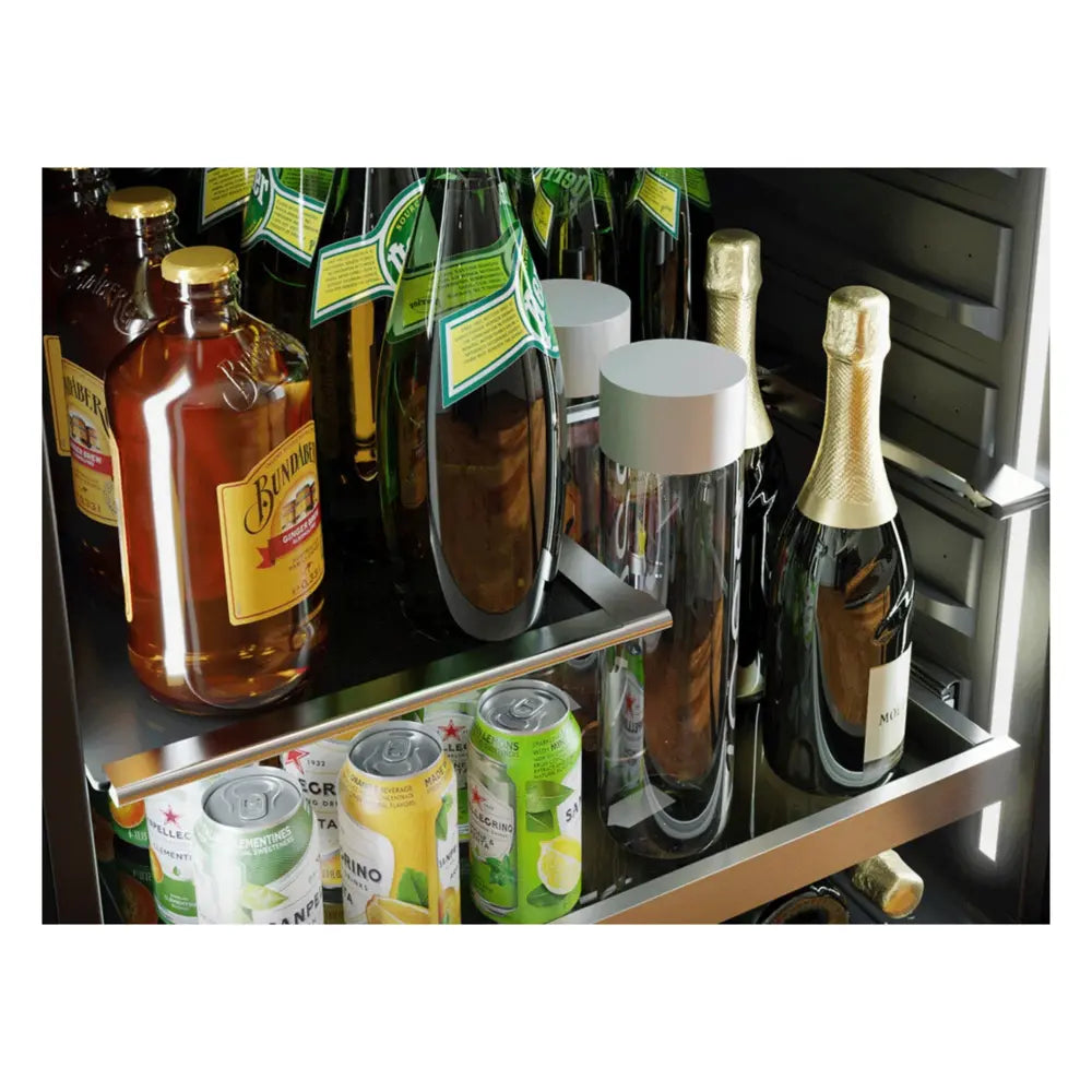 Zephyr Presrv Pro Beverage Cooler, 24in Under Cabinet, SS+Glass, Reverse Door, 1 Zone