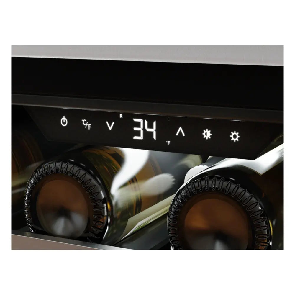 Zephyr Presrv Pro Beverage Cooler, 24in Under Cabinet, SS+Glass, Reverse Door, 1 Zone