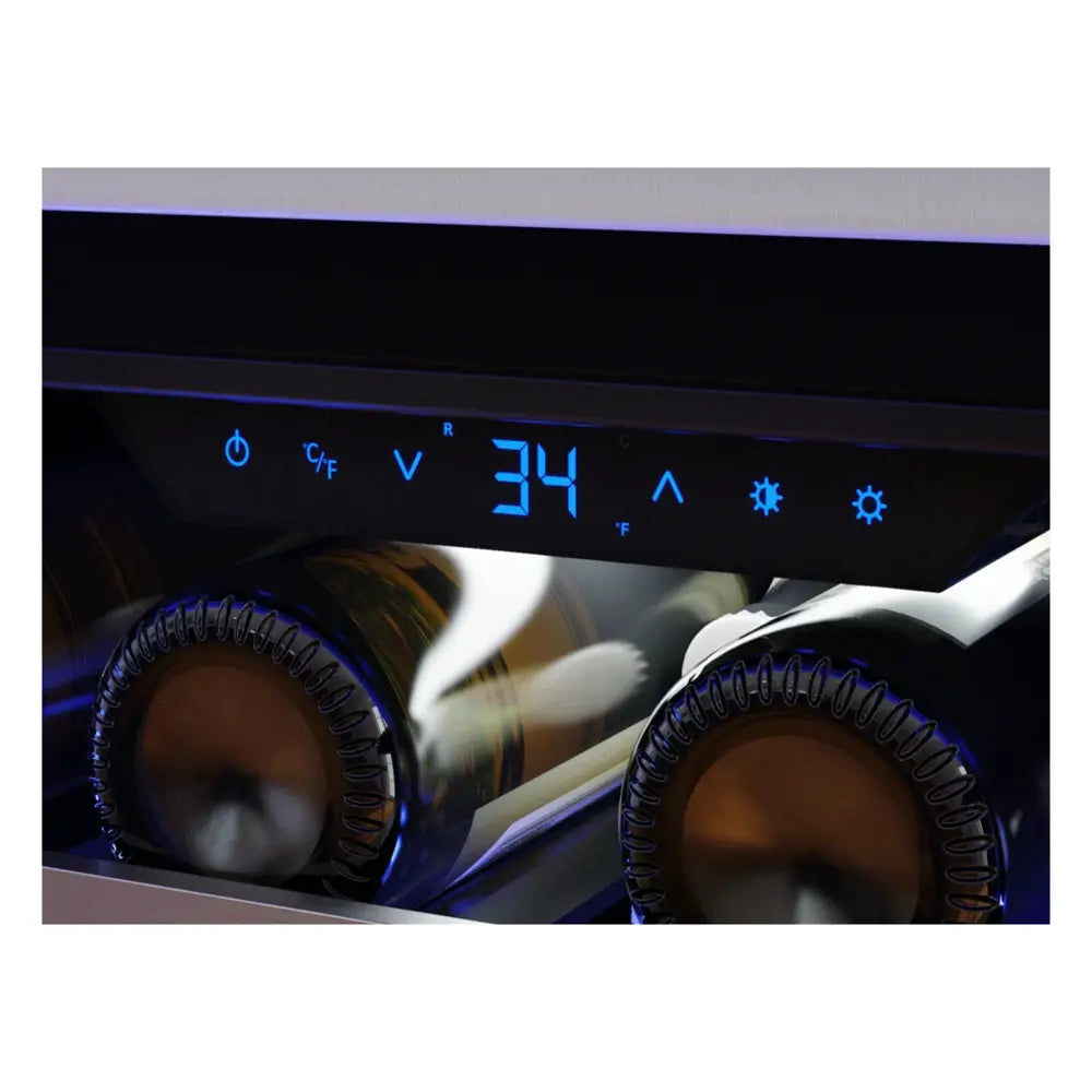 Zephyr Presrv Pro Beverage Cooler, 24in Under Cabinet, SS+Glass, Reverse Door, 1 Zone