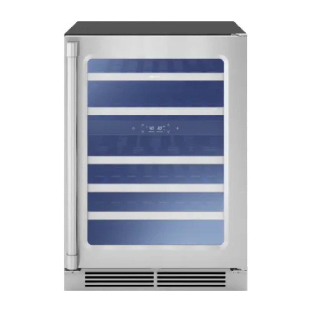 Zephyr Presrv Pro Wine Cooler, 24in Under Cabinet, SS+Glass, Reverse Door, 2 Zone