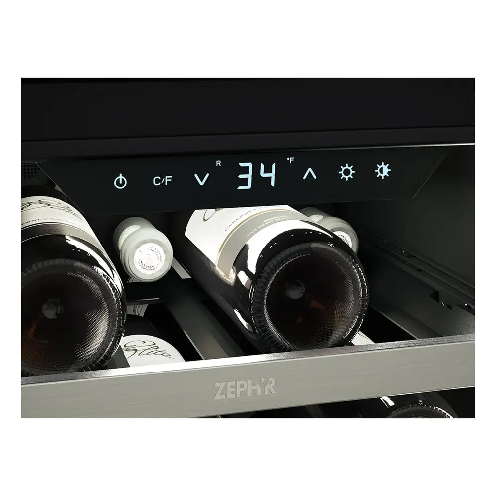 Zephyr Presrv Wine Cooler, 15in UC, SS+Gls, Rvs Door, 1Z