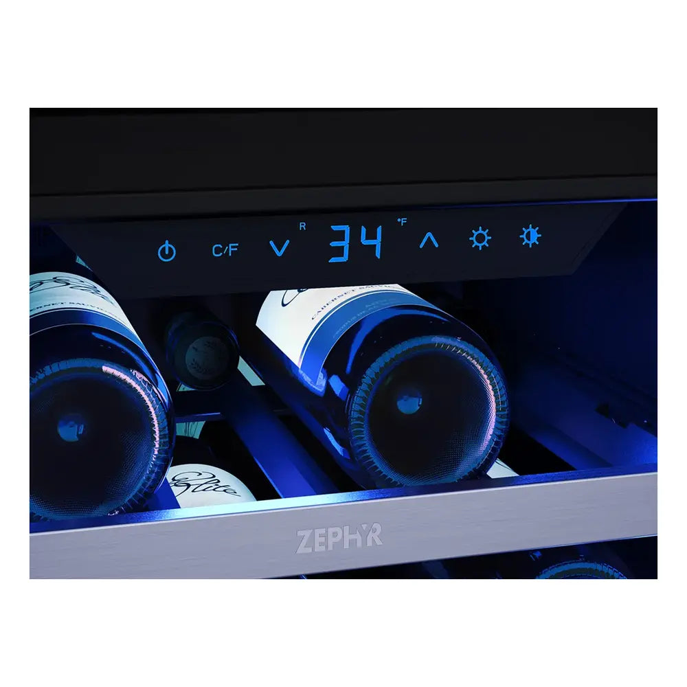 Zephyr Presrv Wine Cooler, 15in UC, SS+Gls, Rvs Door, 1Z