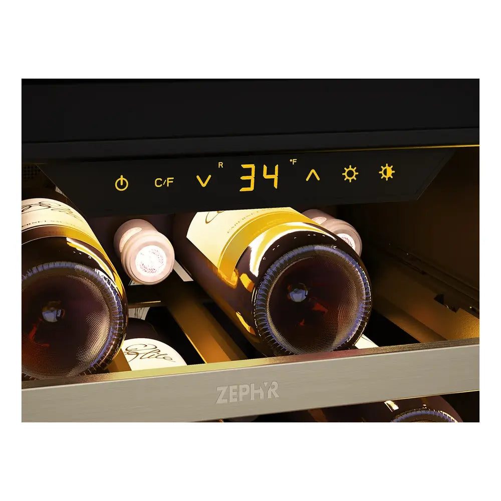 Zephyr Presrv Wine Cooler, 15in UC, SS+Gls, Rvs Door, 1Z
