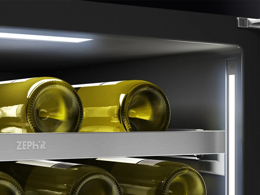 Zephyr Presrv Wine Cooler, 24in UC, SS+Gls, Rvs Door, 2Z