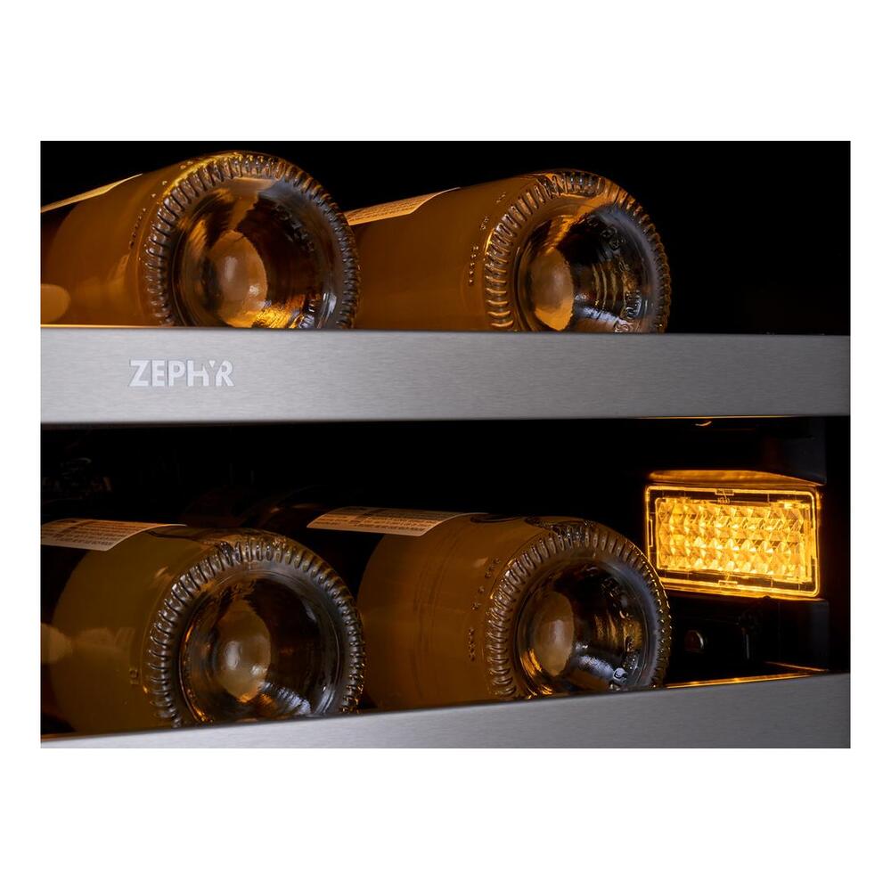 Zephyr Presrv Wine Cooler, 24in UC, SS+Gls, Fr Door, 2Z