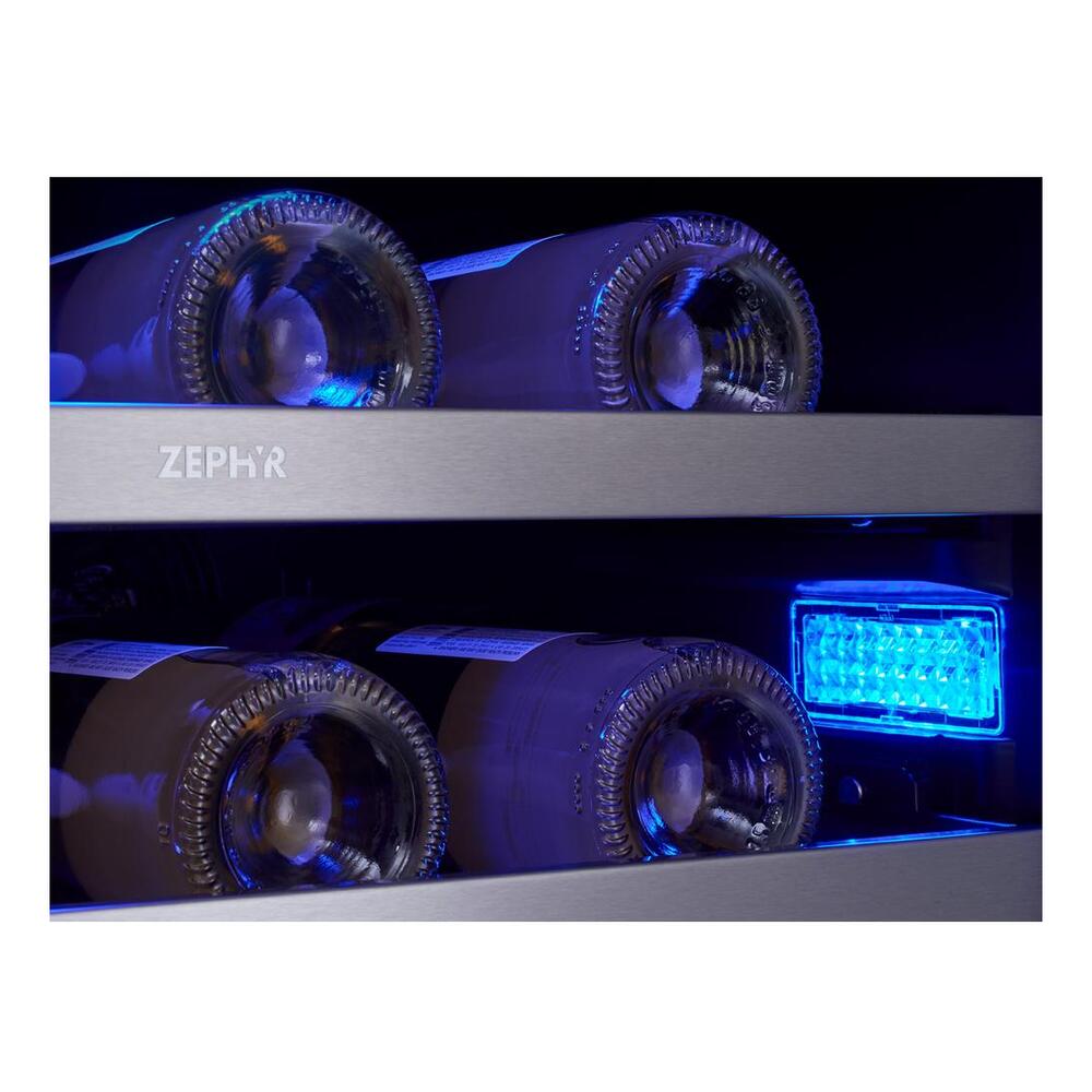 Zephyr Presrv Wine Cooler, 24in UC, SS+Gls, Fr Door, 2Z