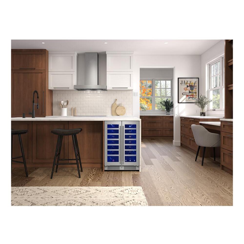 Zephyr Presrv Wine Cooler, 24in UC, SS+Gls, Fr Door, 2Z