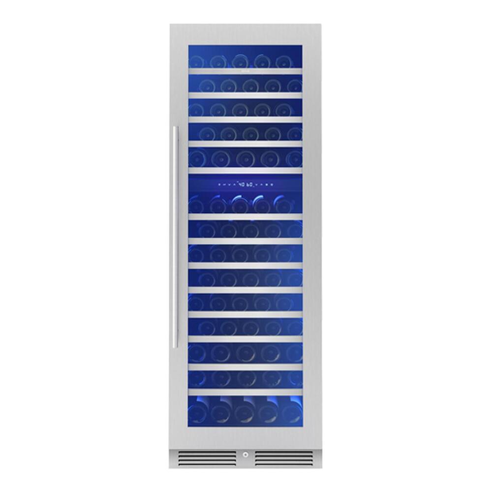 Zephyr Presrv Wine Cooler, 24in Full Size, SS+Glass, Reversible Door, 2 Zone