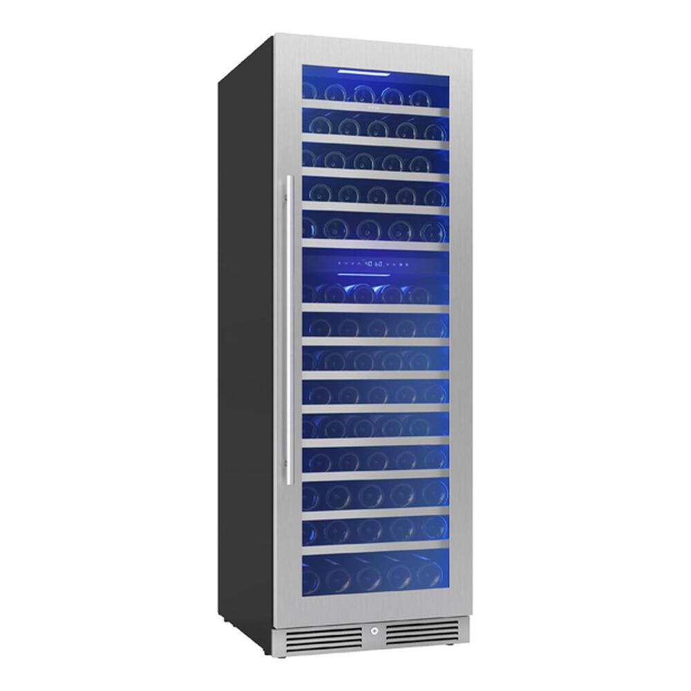 Zephyr Presrv Wine Cooler, 24in Full Size, SS+Glass, Reversible Door, 2 Zone