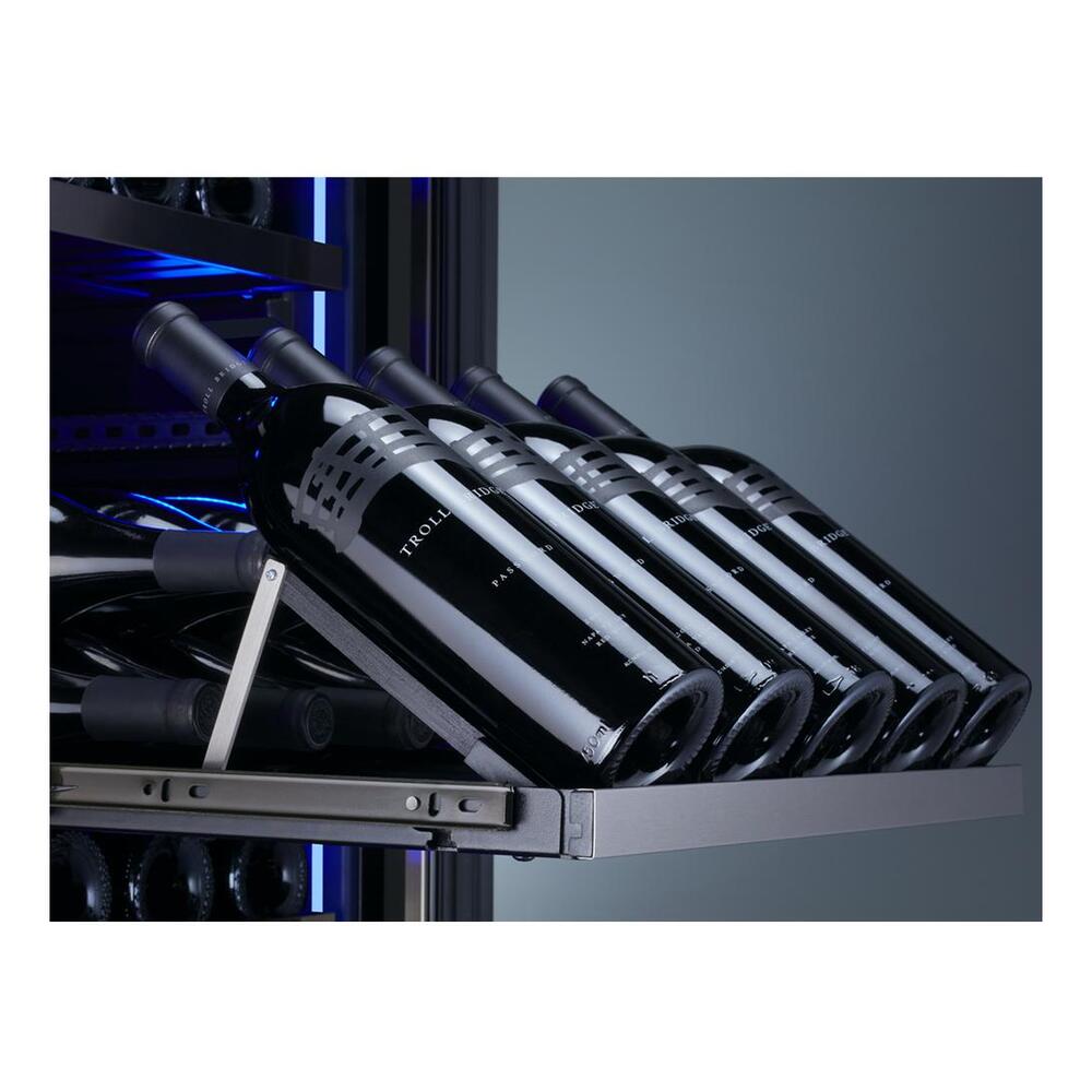 Zephyr Presrv Wine Cooler, 24in Full Size, SS+Glass, Reversible Door, 2 Zone