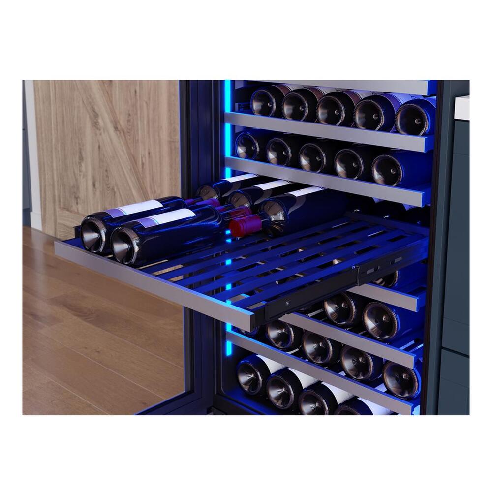Zephyr Presrv Wine Cooler, 24in Full Size, SS+Glass, Reversible Door, 2 Zone