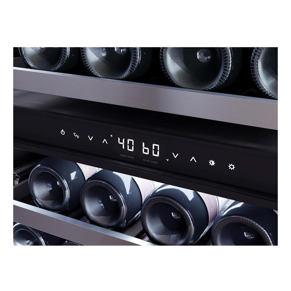 Zephyr Presrv Wine Cooler, 24in Full Size, SS+Glass, Reversible Door, 2 Zone