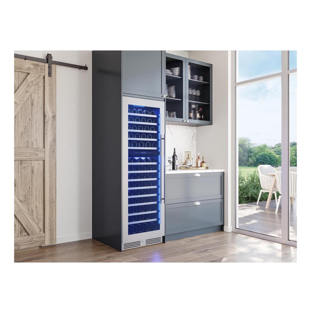 Zephyr Presrv Wine Cooler, 24in Full Size, SS+Glass, Reversible Door, 2 Zone